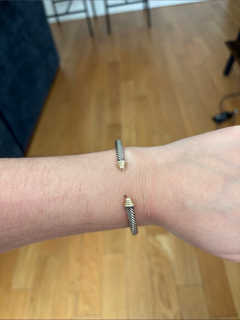 David Yurman Cable Cuff Bracelet in Silver and Gold